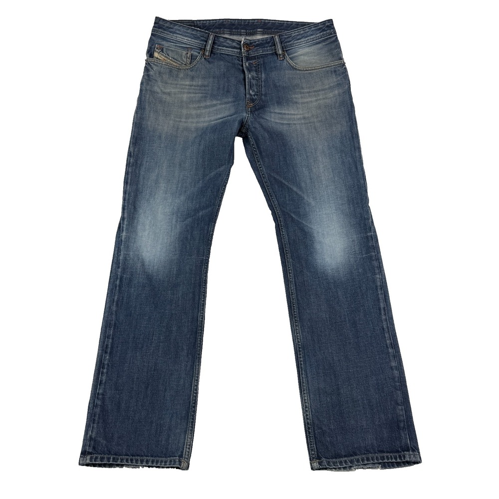 Diesel‎ Industry Mens Button Fly Jeans 34x32 Waykee Straight Distress Worn Heels